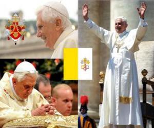 yapboz XVI. Benedictus, Joseph Alois Ratzinger Katolik Kilisesi&#039;nin 265 inci Papa olduğunu.